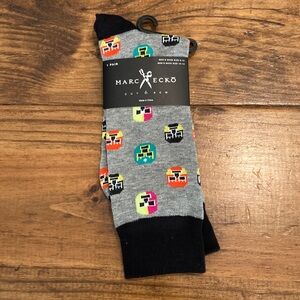 Marc Ecko Men's Gray Socks Multicolor Icons pair of Marc Ecko crew-length socks